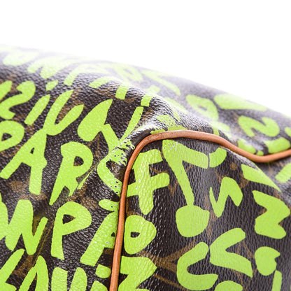 Louis Vuitton Monogram Graffiti Speedy 30 Green 9 of 13