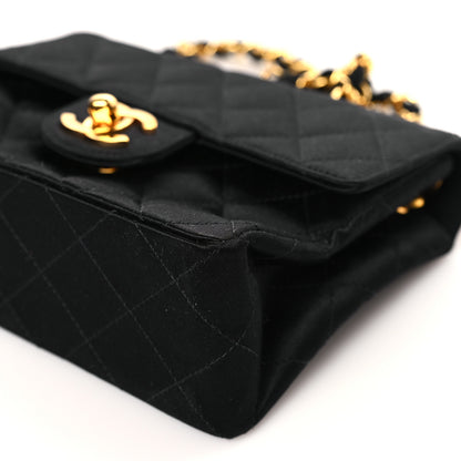 Chanel Satin Quilted Mini Square Flap Black 8 of 9