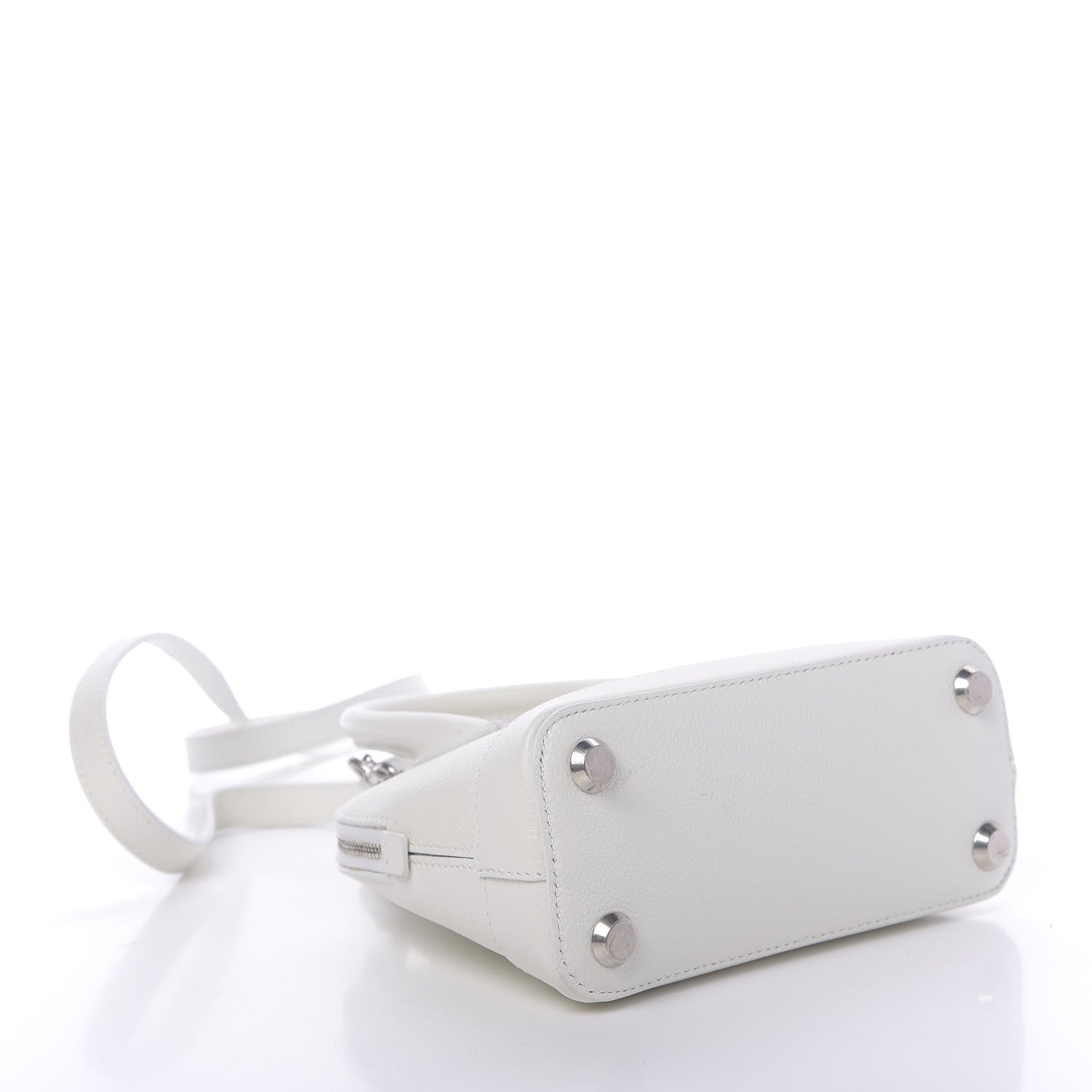 Balenciaga Grained Calfskin Logo XXS Ville Top Handle Bag White Light Green 4 of 11