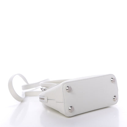 Balenciaga Grained Calfskin Logo XXS Ville Top Handle Bag White Light Green 4 of 11