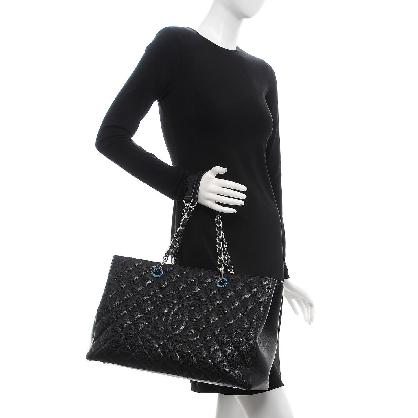 Caviar Quilted XL Grand Shopping Tote GST Black