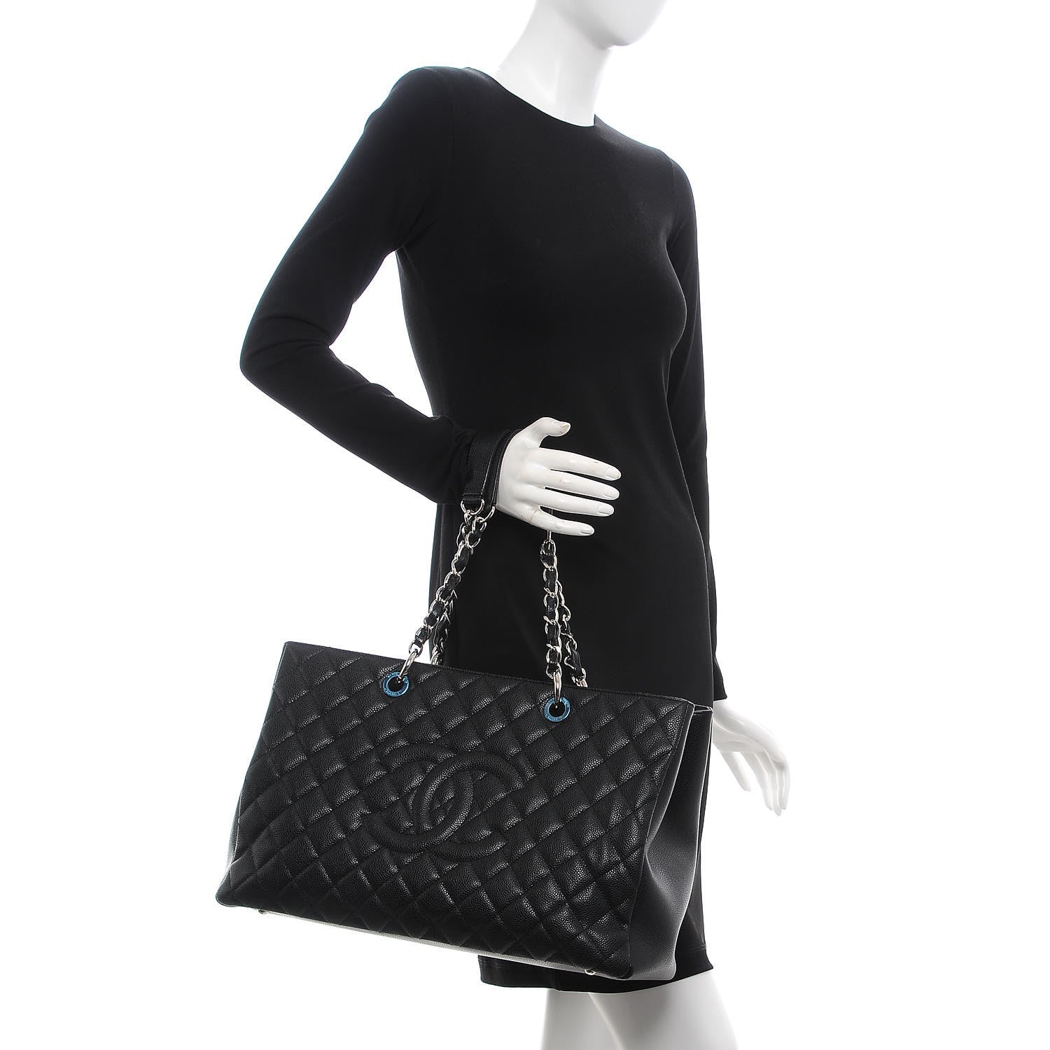 Chanel Caviar Quilted XL Grand Shopping Tote GST Black 2 of 7