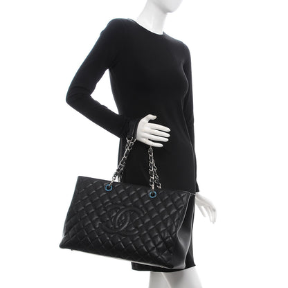Chanel Caviar Quilted XL Grand Shopping Tote GST Black 2 of 7