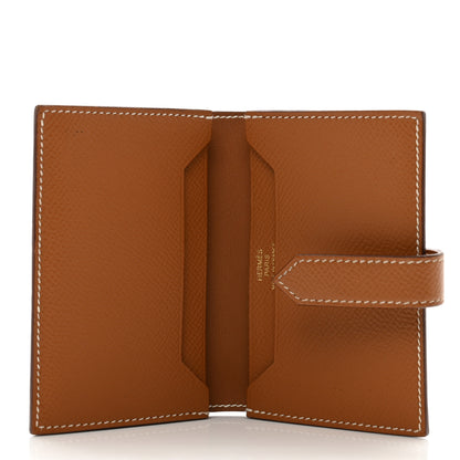 Hermes Epsom Bearn Card Holder Wallet Gold 5 of 7