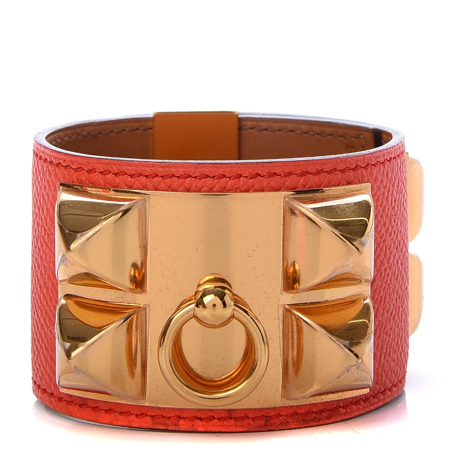 Hermes Epsom Collier de Chien CDC Bracelet S Orange Poppy 1 of 6
