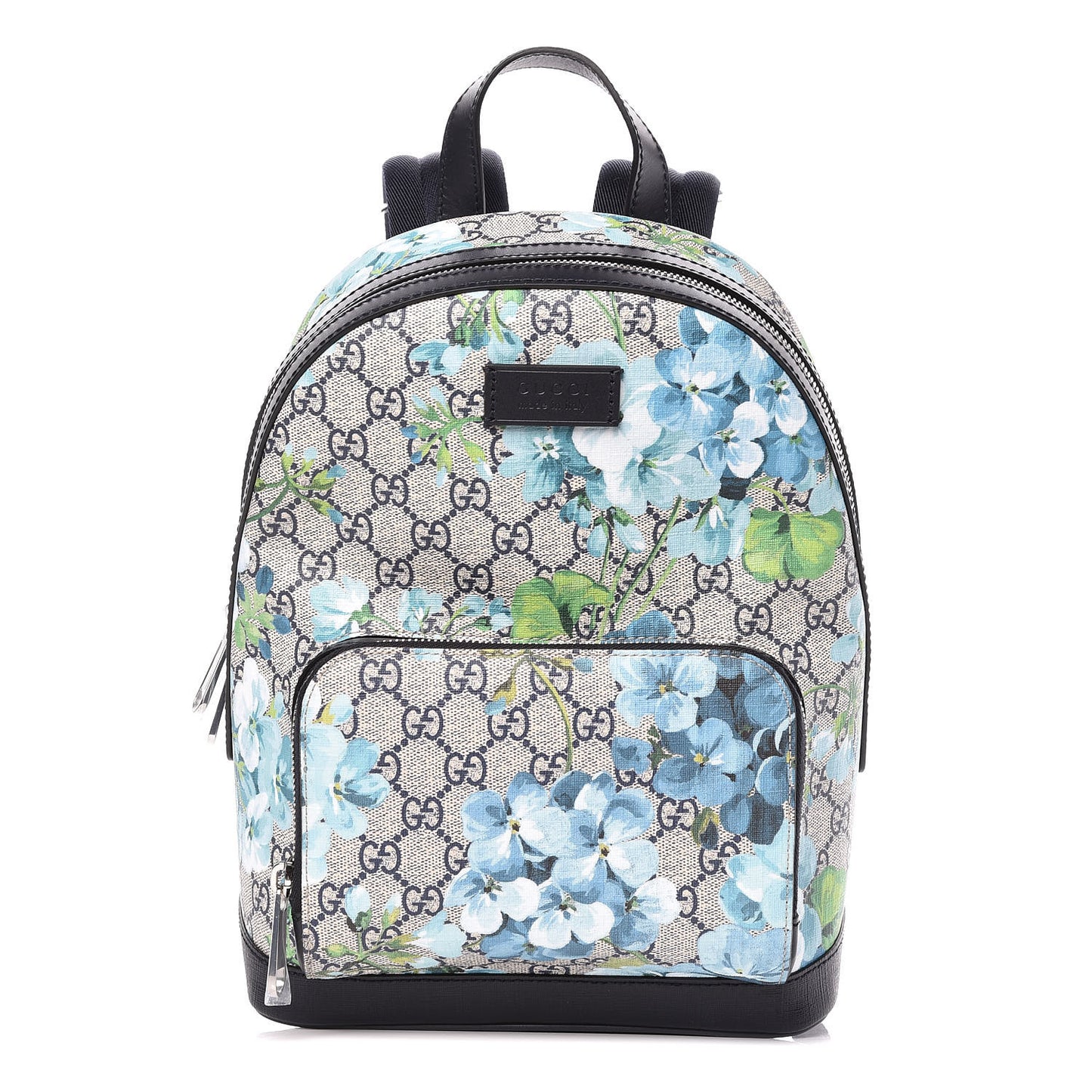 GG Supreme Monogram Blooms Small Day Backpack Blue