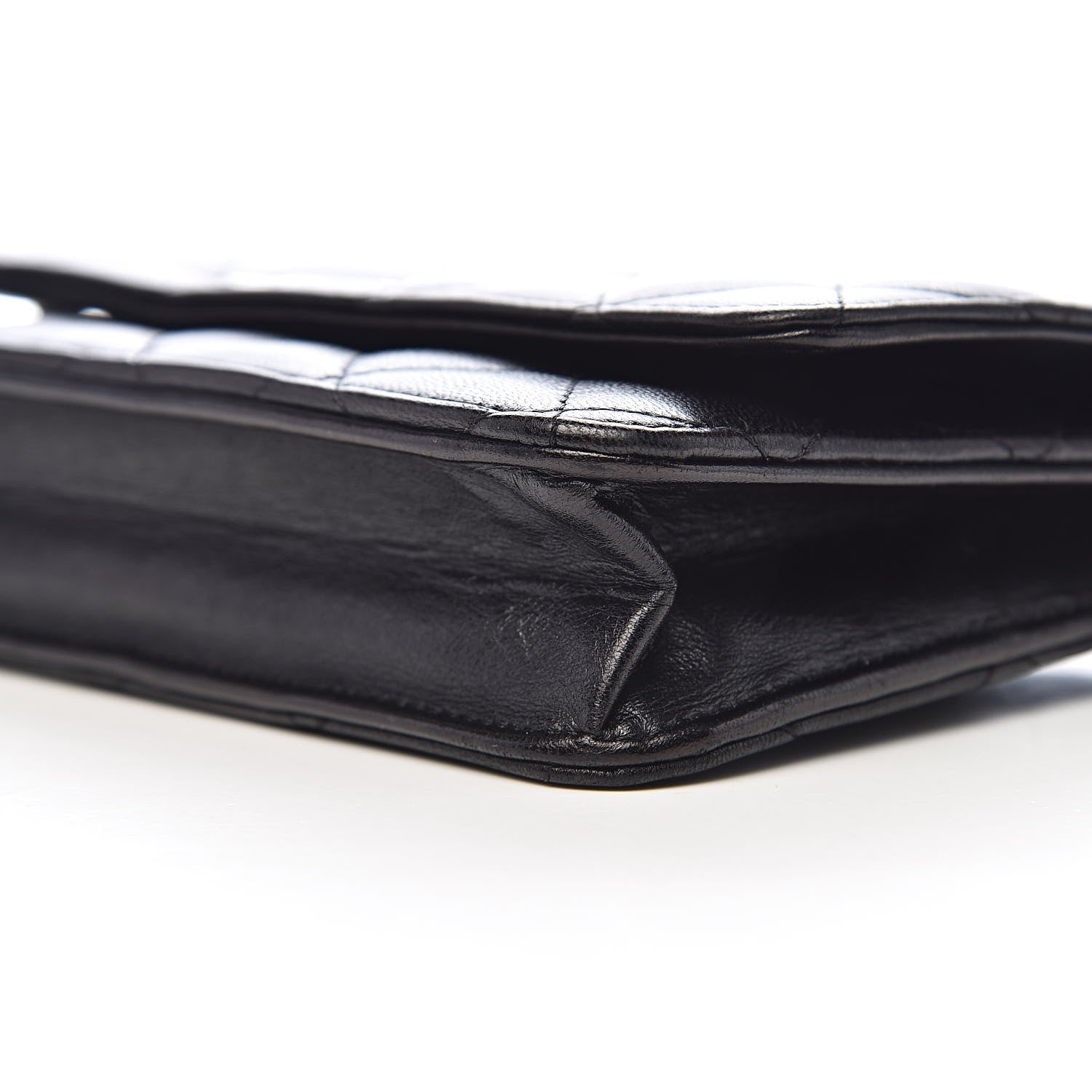 Chanel Lambskin Quilted Wallet On Chain WOC Black 10 of 12