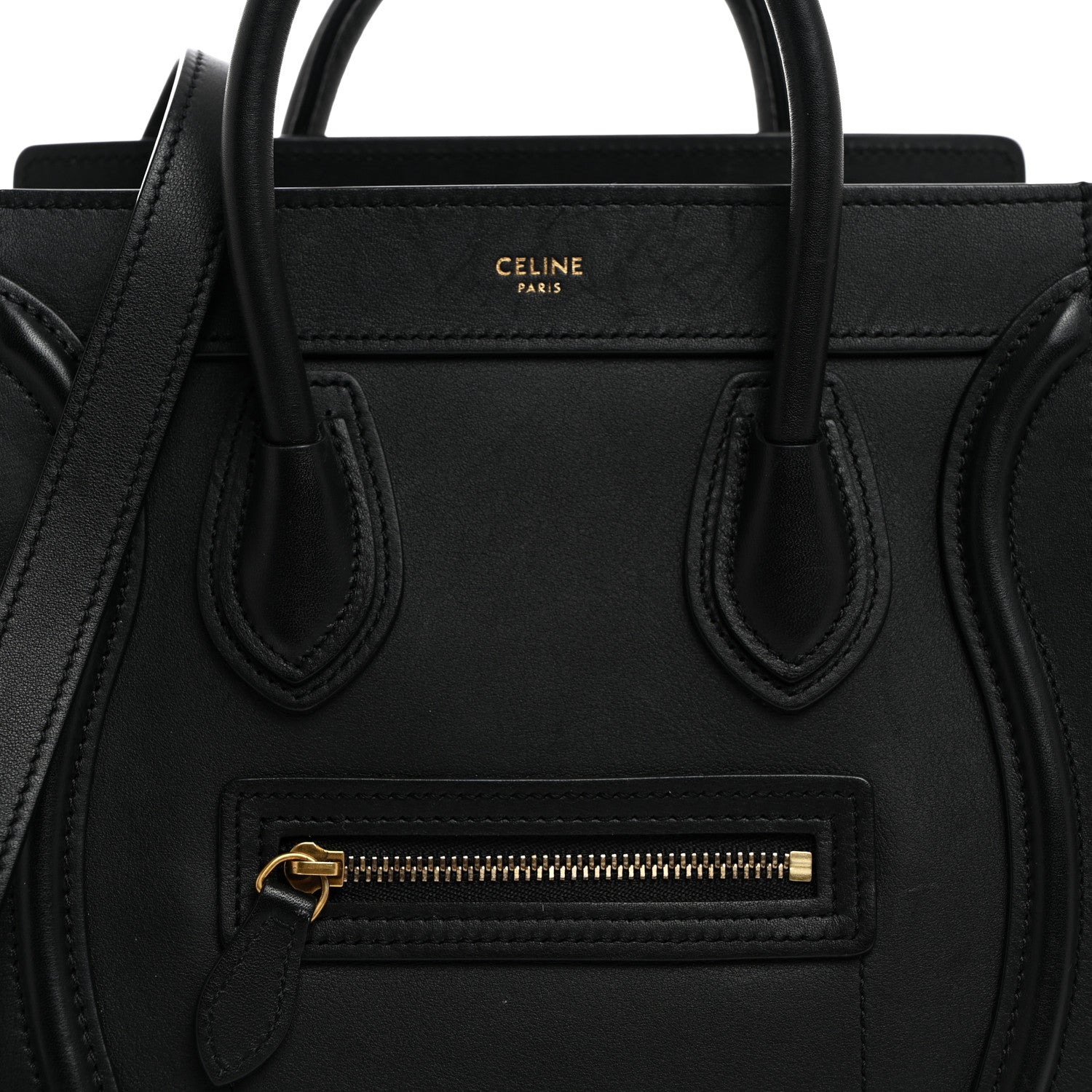Celine Smooth Calfskin Nano Luggage Black 8 of 10