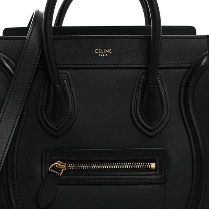 Celine Smooth Calfskin Nano Luggage Black 8 of 10