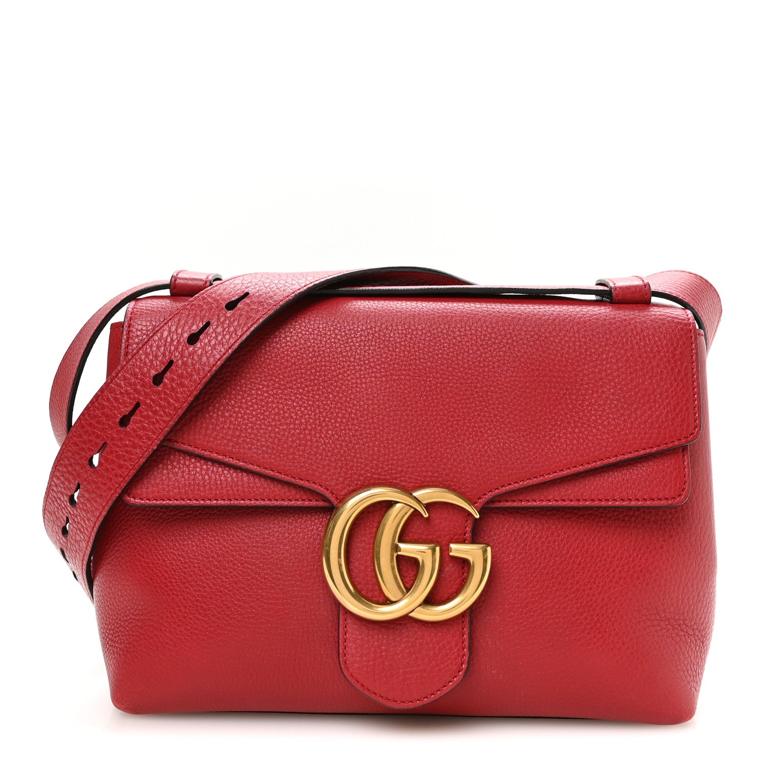 Gucci Cellarius Calfskin GG Marmont Shoulder Bag Vulcanic Red 1 of 11