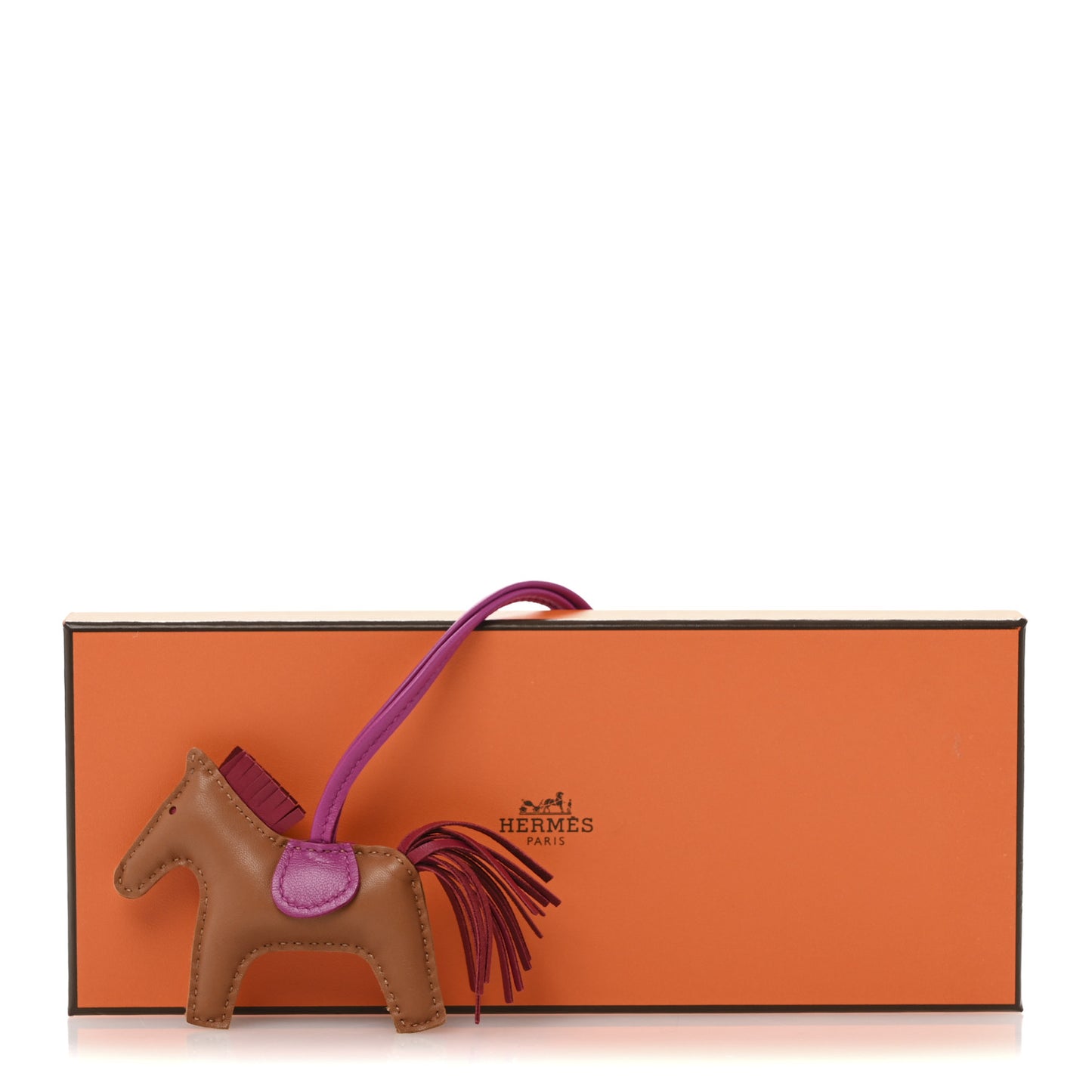 Milo Lambskin Grigri Rodeo Horse Bag Charm PM Gold Rubis Rose Pourpre