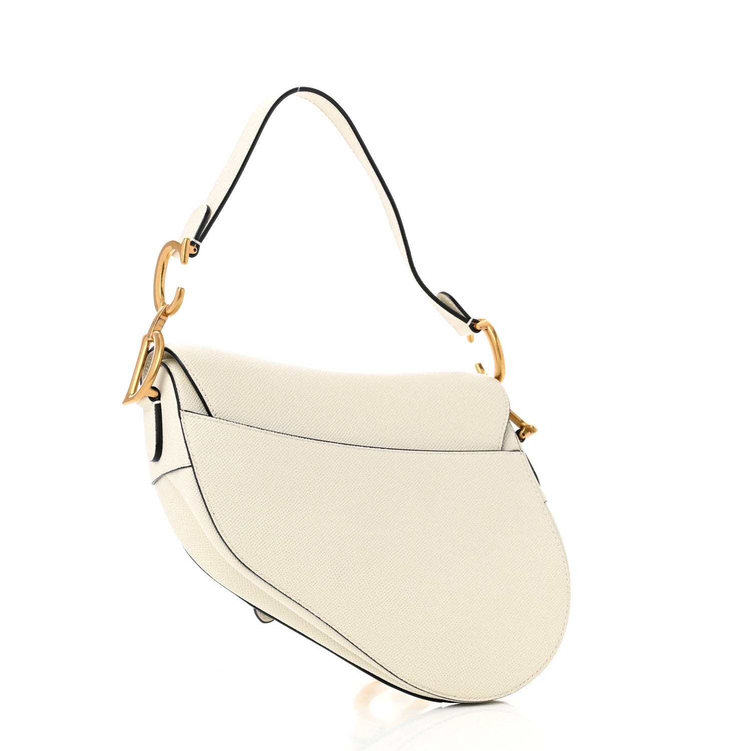 Christian Dior Grained Calfskin Saddle Bag White 3 of 15