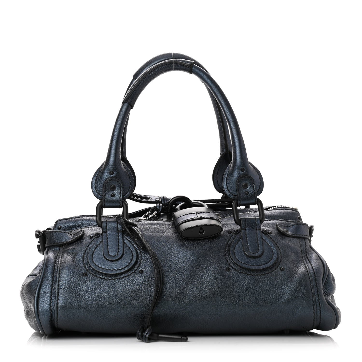 Chloe Metallic Calfskin Medium Paddington Satchel Blue 1 of 12
