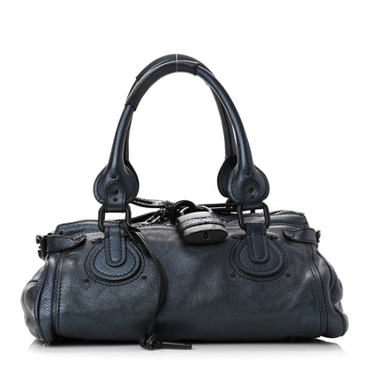 Chloe Metallic Calfskin Medium Paddington Satchel Blue 1 of 12