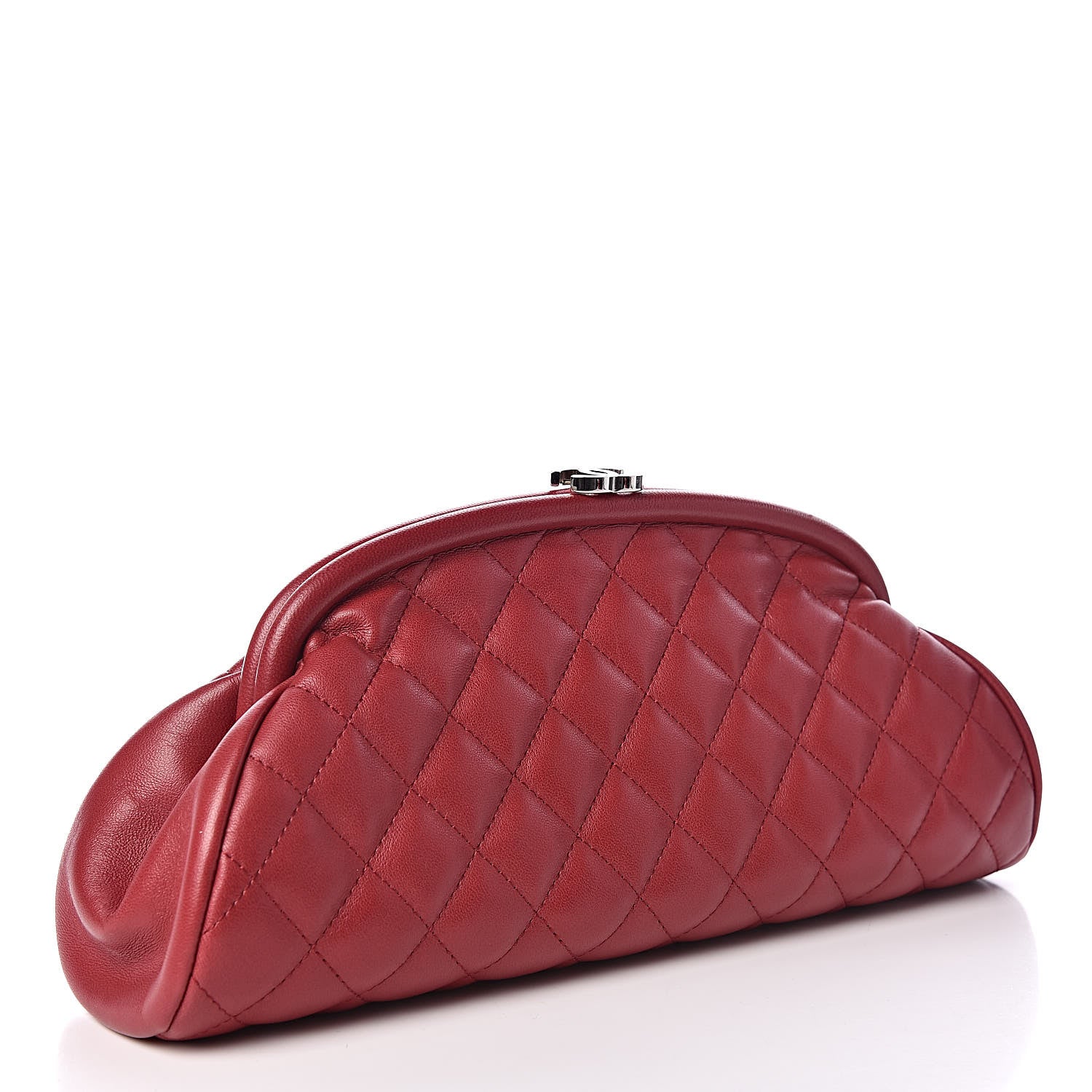 Chanel Lambskin Quilted Timeless Clutch Red 3 of 12
