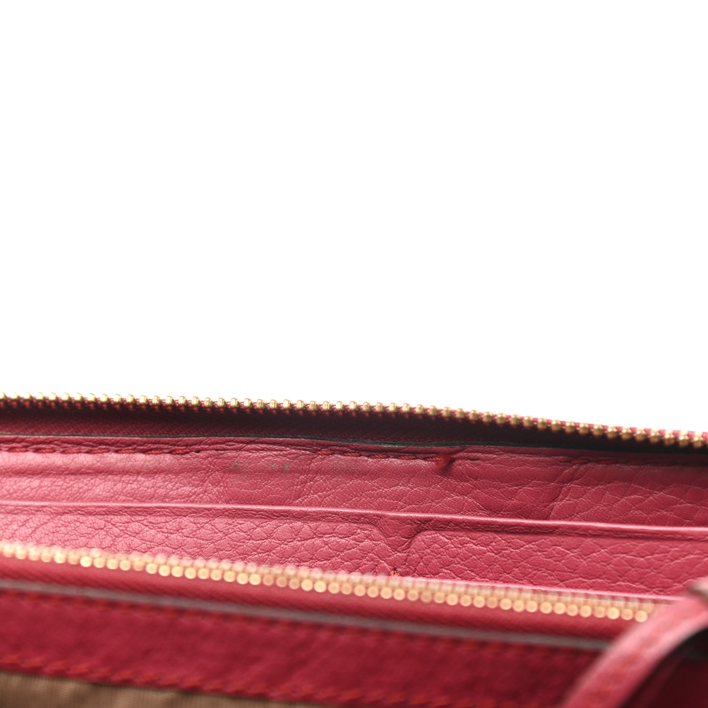 Grained Calfskin Marcie Long Zip Around Wallet Red