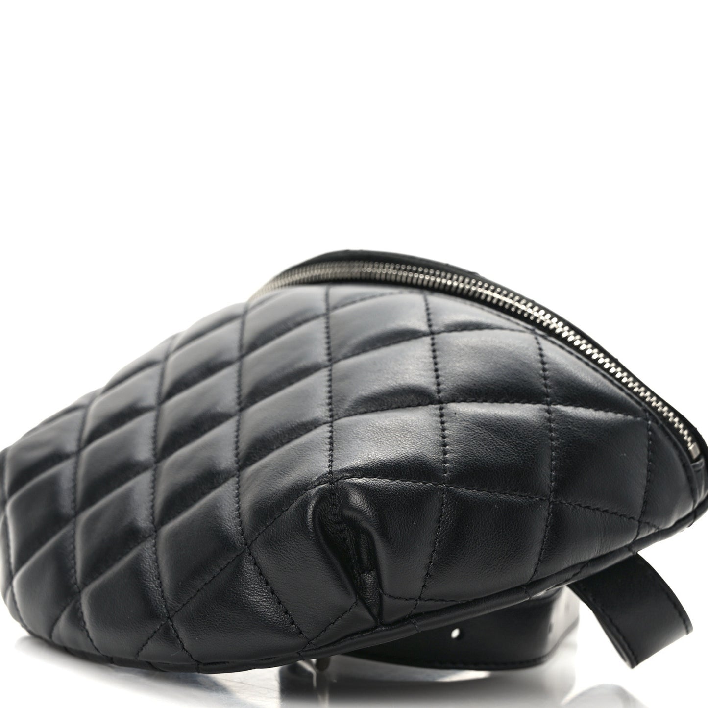 Calfskin Quilted Waist Belt Bag Black