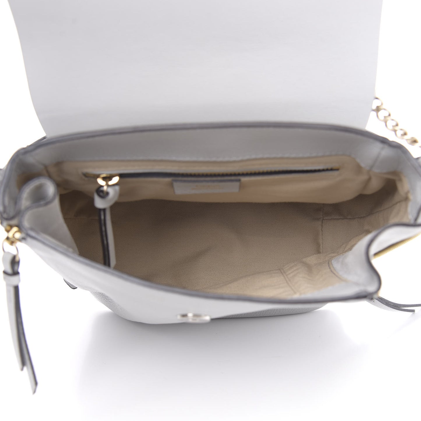 Suede Calfskin Small Faye Backpack Airy Grey