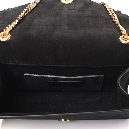 Saint Laurent Suede Fringe Small Monogram Satchel Black 5 of 8