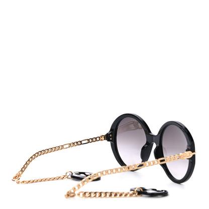 Gucci Acetate Detachable Charm Oversized Frame Round Sunglasses GG0726S Black 3 of 8