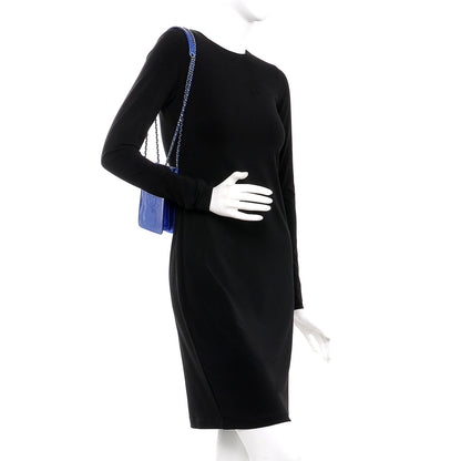Chanel Metallic Patent Crossbody CC Phone Holder Blue 3 of 9