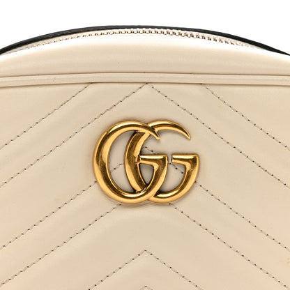 Gucci Calfskin Matelasse Mini GG Marmont Chain Shoulder Bag White 8 of 10