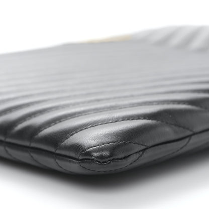 Saint Laurent Calfskin Matelasse Chevron Monogram Document Holder Black 8 of 9