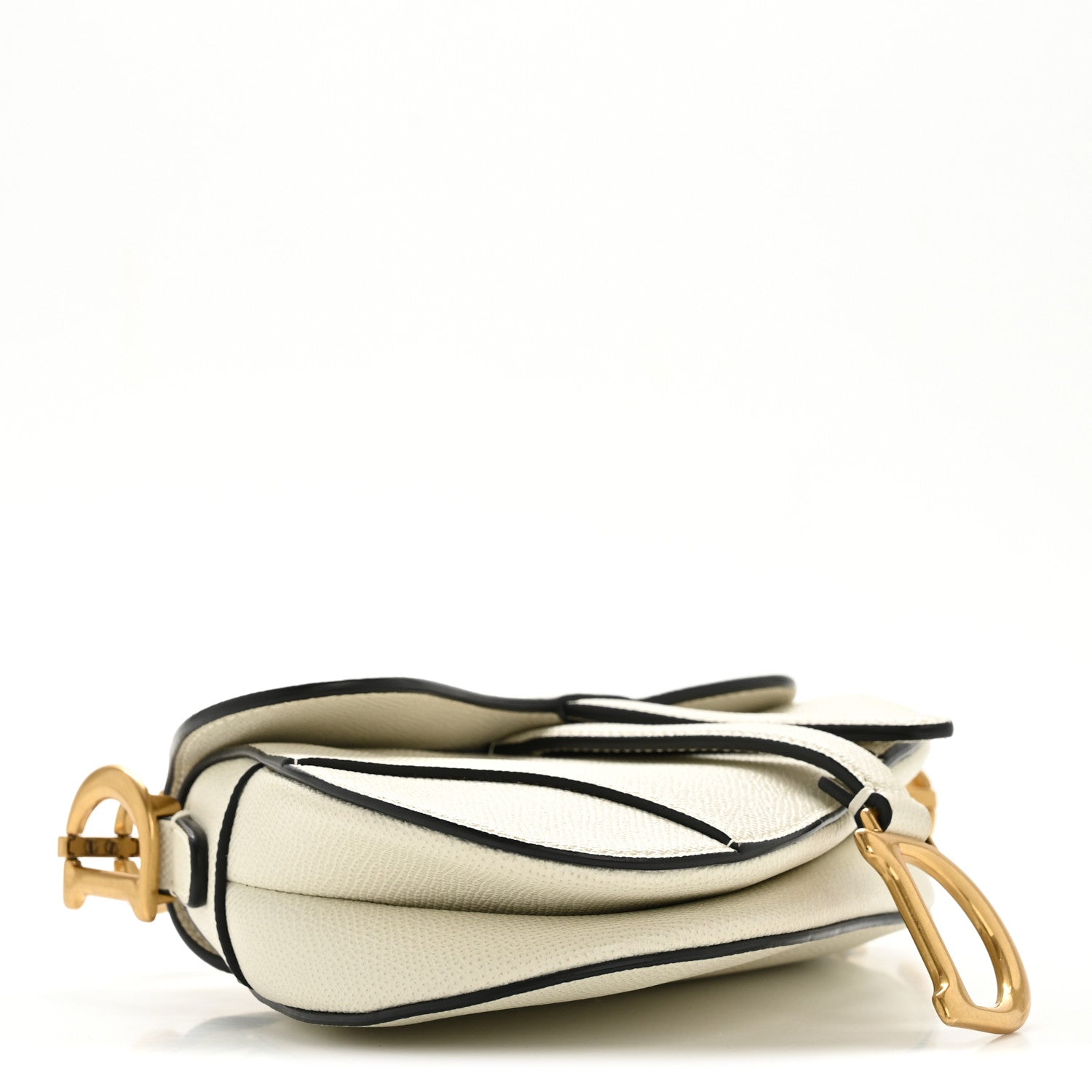 Christian Dior Grained Calfskin Mini Saddle Bag White 4 of 11