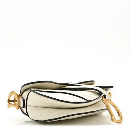 Christian Dior Grained Calfskin Mini Saddle Bag White 4 of 11