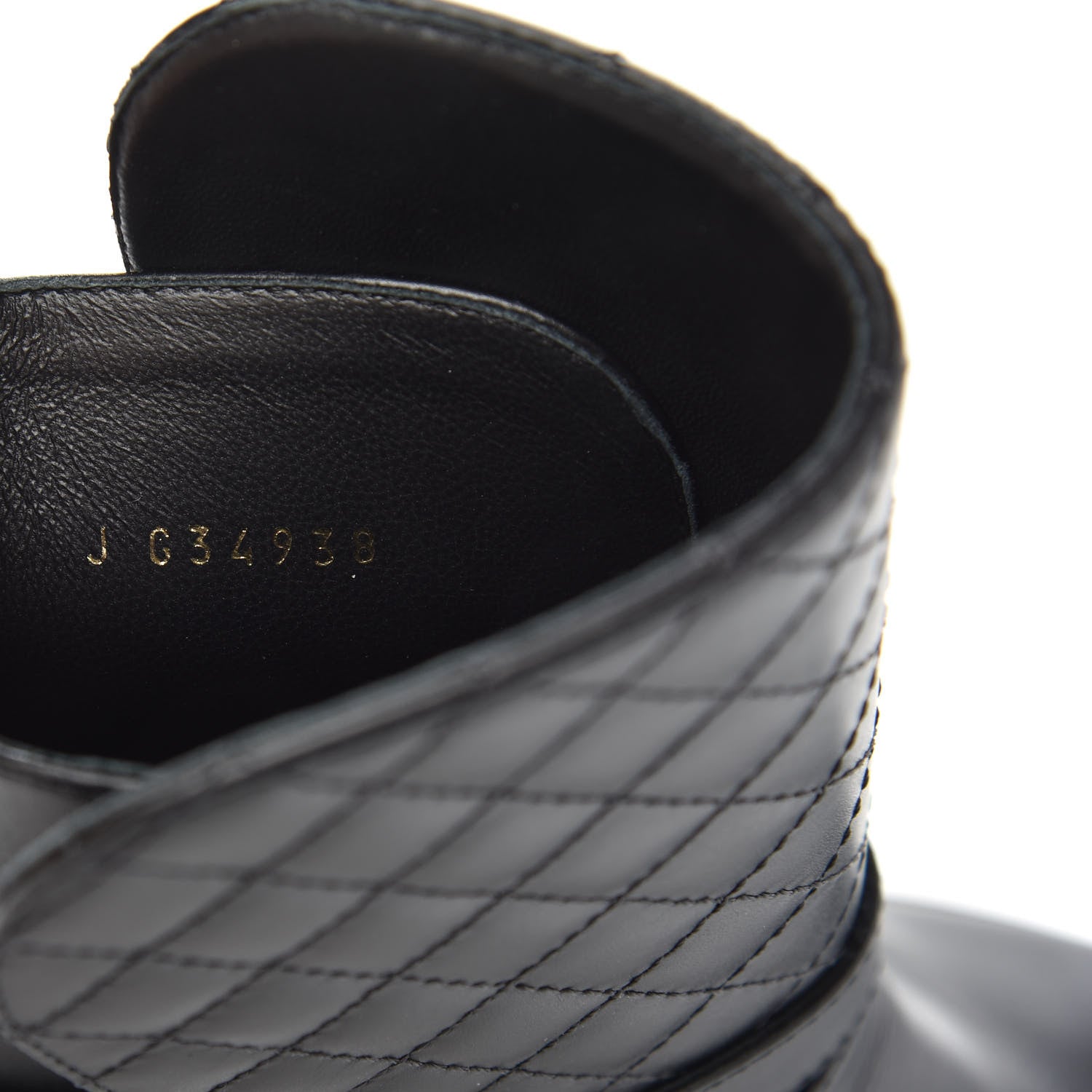 Chanel Calfskin Quilted CC Boots 37 Black 7 of 9