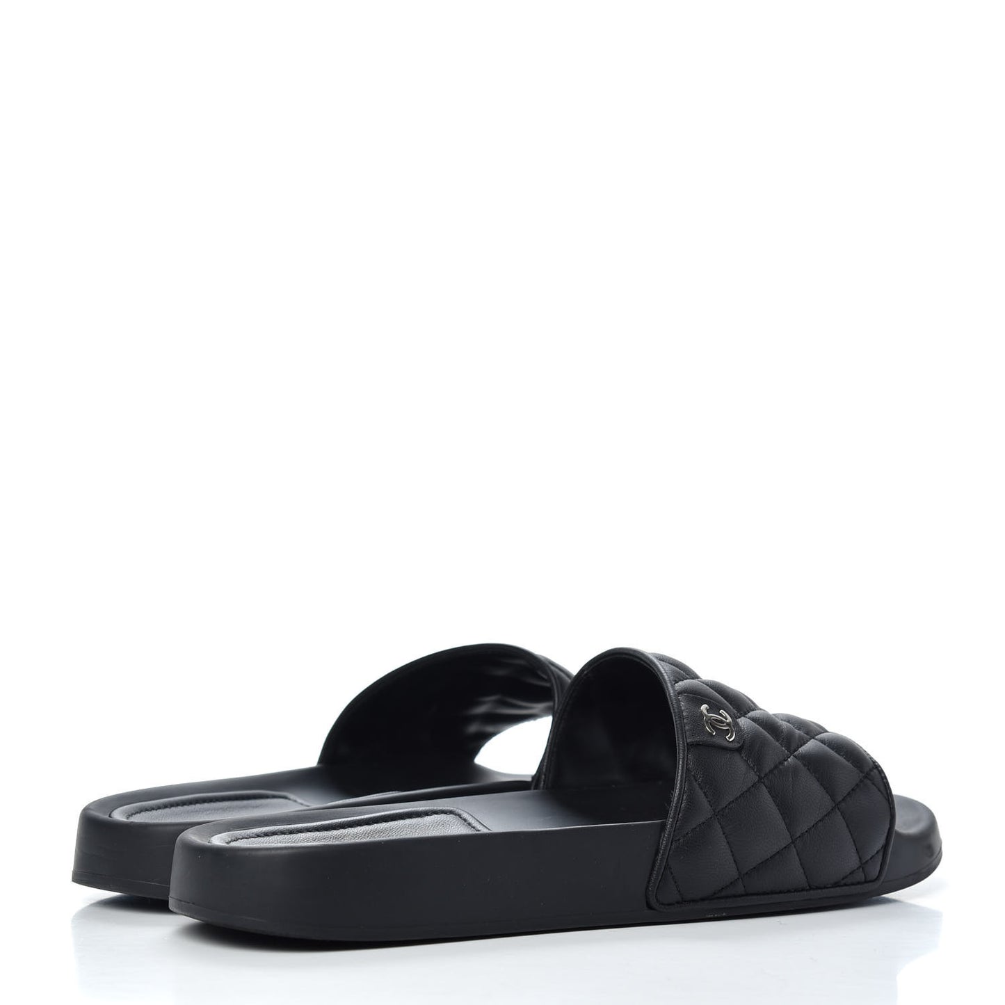 Lambskin Quilted CC Mules Sandals 40 Black