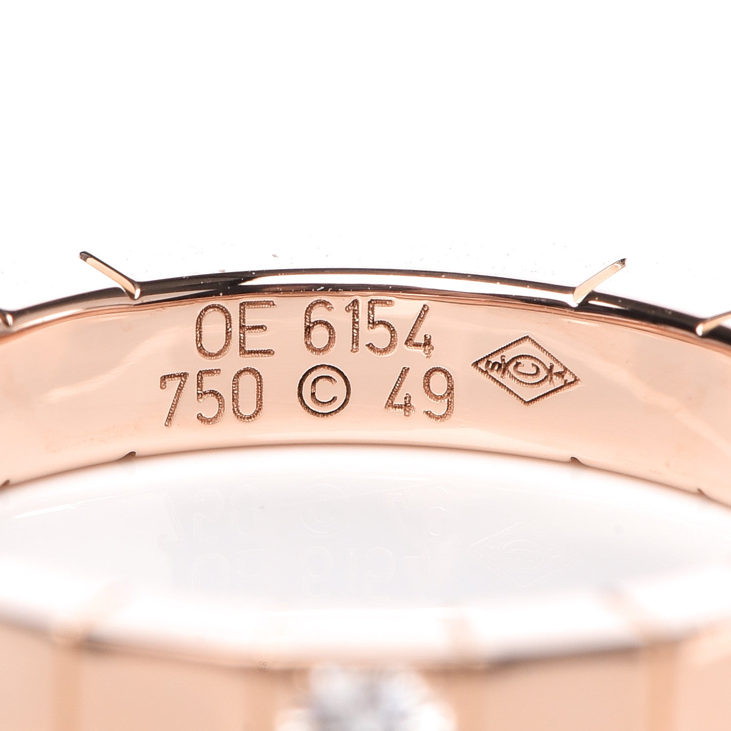 Cartier 18K Pink Gold Diamond Lanieres Band Ring 49 5 4 of 4