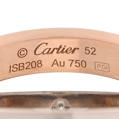Cartier 18K Pink White Gold 6 Diamond LOVE Ring 52 6 4 of 5