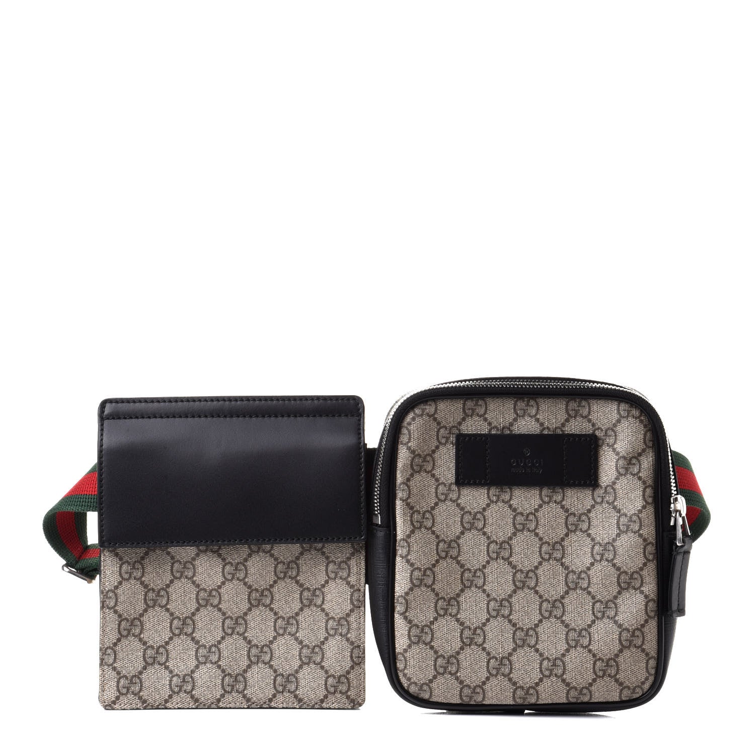 Gucci GG Supreme Monogram Web Belt Bag Black 1 of 9