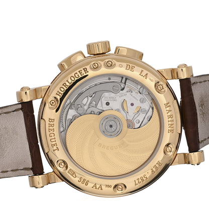 Breguet 18K Yellow Gold Alligator 42mm Marine Chronograph Automatic Watch 5827/BA 4 of 4
