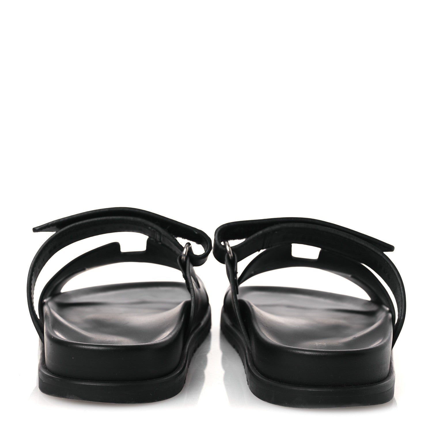 Hermes Calfskin Womens Chypre Sandals 37 Black 6 of 14