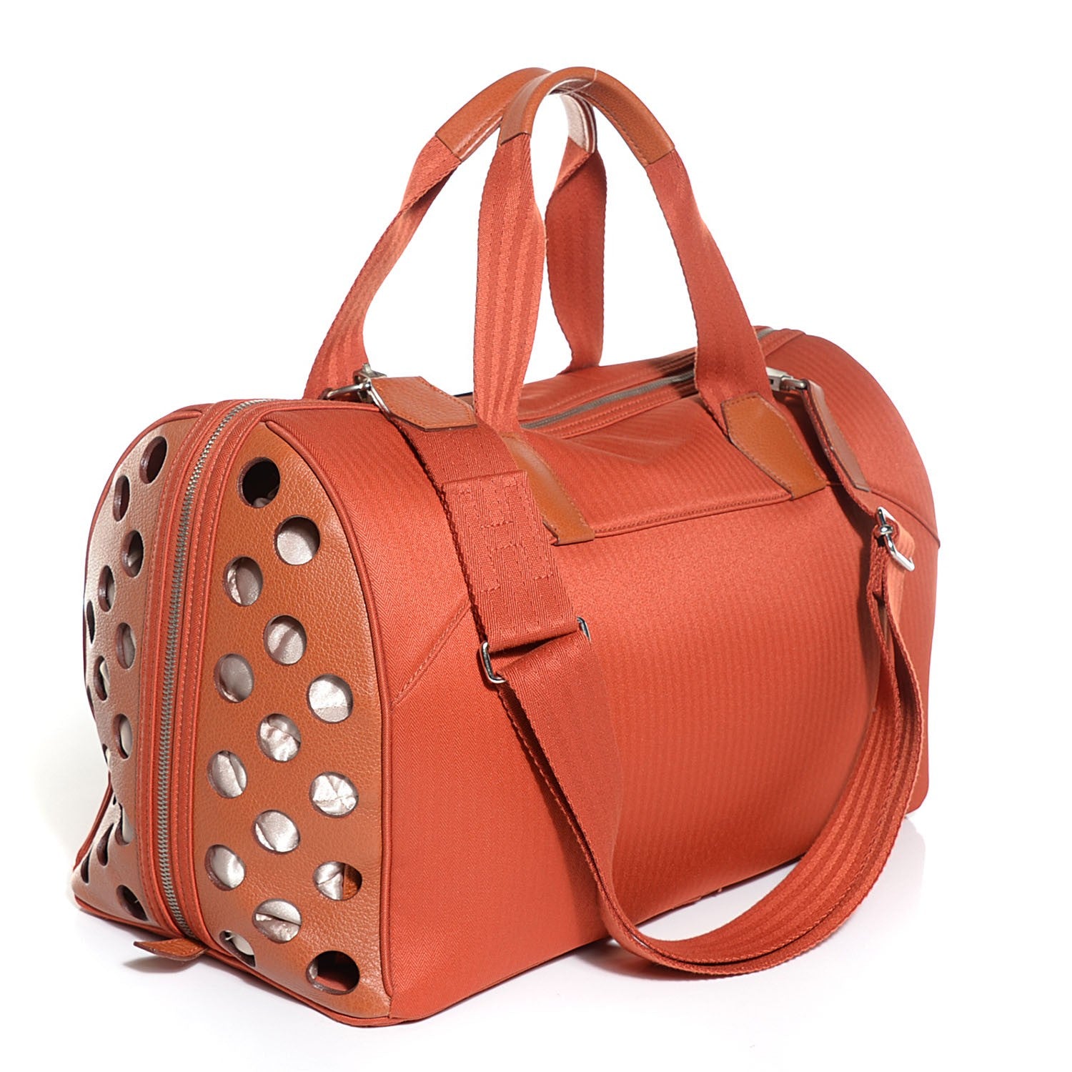 Hermes Toile Buffle Skipper TouTou Pet Carrier Potiron 3 of 16