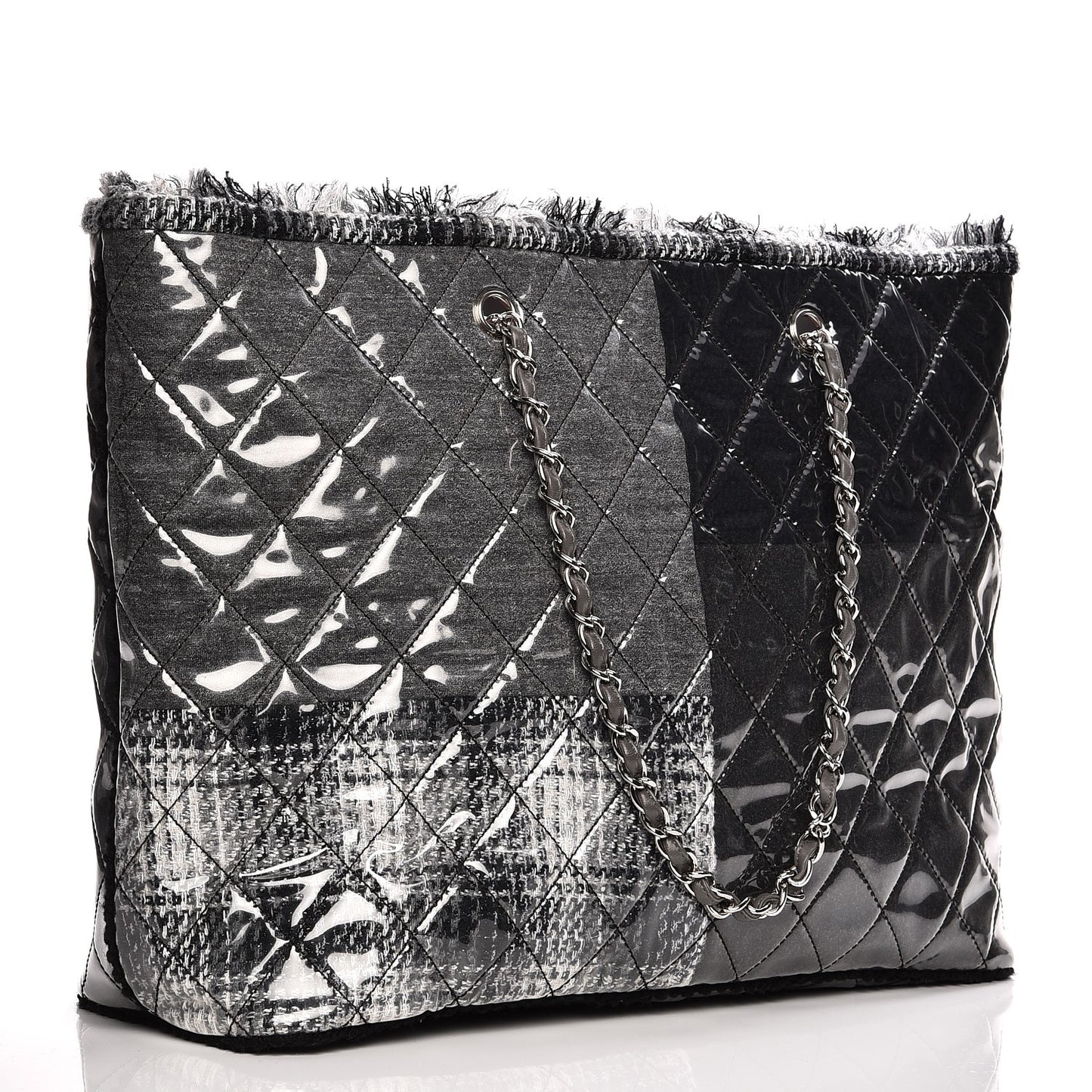 Vinyl Funny Tweed Patchwork Tote Grey