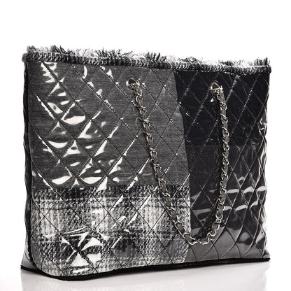 Chanel Vinyl Funny Tweed Patchwork Tote Grey 3 of 7