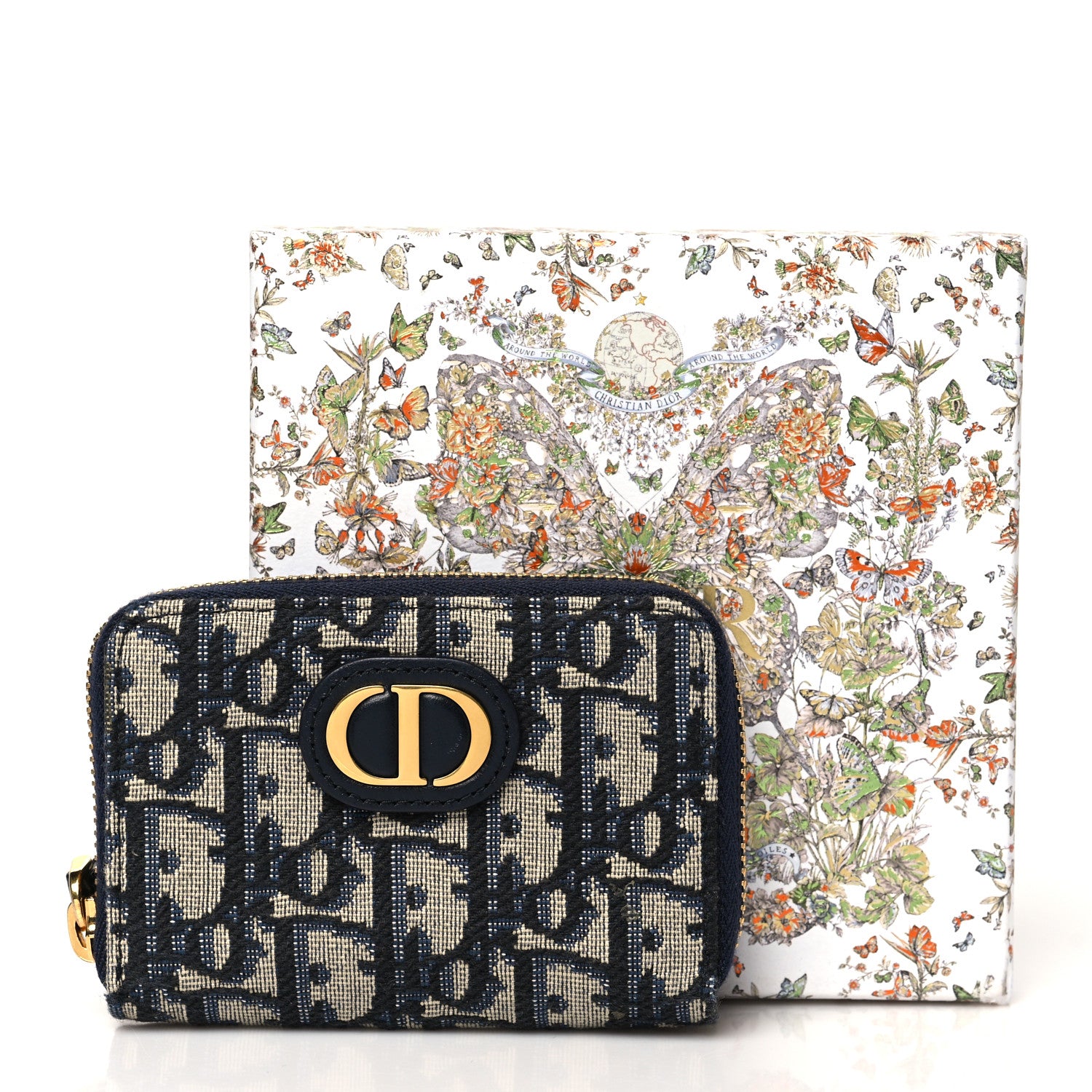 Christian Dior Oblique 30 Montaigne Voyageur Coin Purse Blue 9 of 9