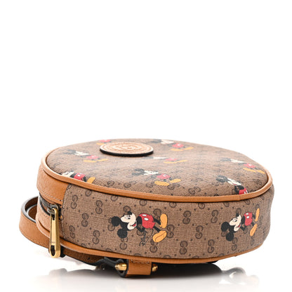 Gucci X DISNEY Mini Vintage GG Supreme Monogram Mickey Mouse Round Backpack Beige Vintage Sun Oil 4 of 11