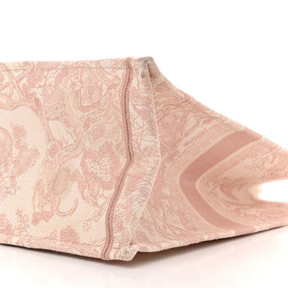 Christian Dior Canvas Toile De Jouy Embroidered Large Book Tote Pink 10 of 12