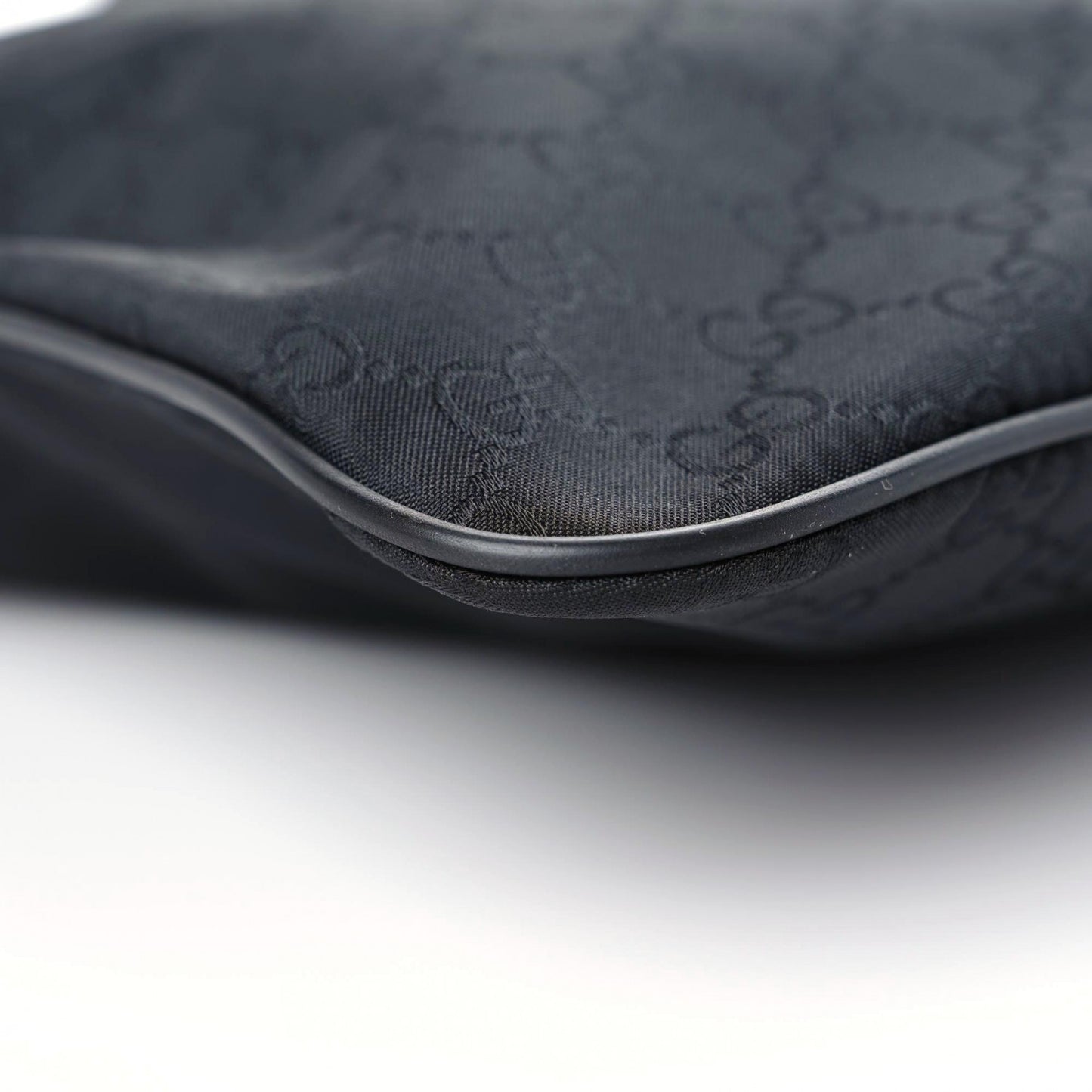 Nylon Monogram Medium Flat Messenger Bag Black