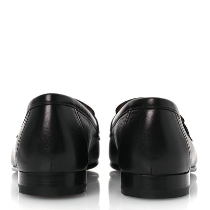 Hermes Goatskin Womens Paris Loafers 37 Black 5 of 12