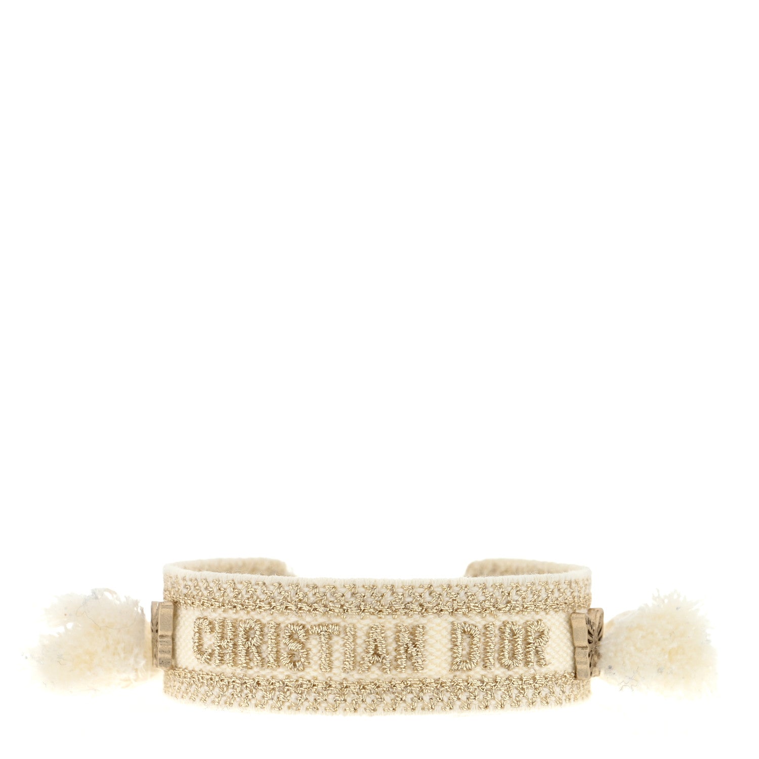Christian Dior Woven Cotton Butterfly J'Adior Friendship Bracelet Gold 1 of 3
