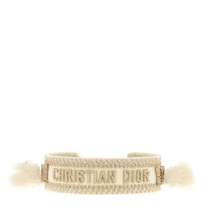 Christian Dior Woven Cotton Butterfly J'Adior Friendship Bracelet Gold 1 of 3
