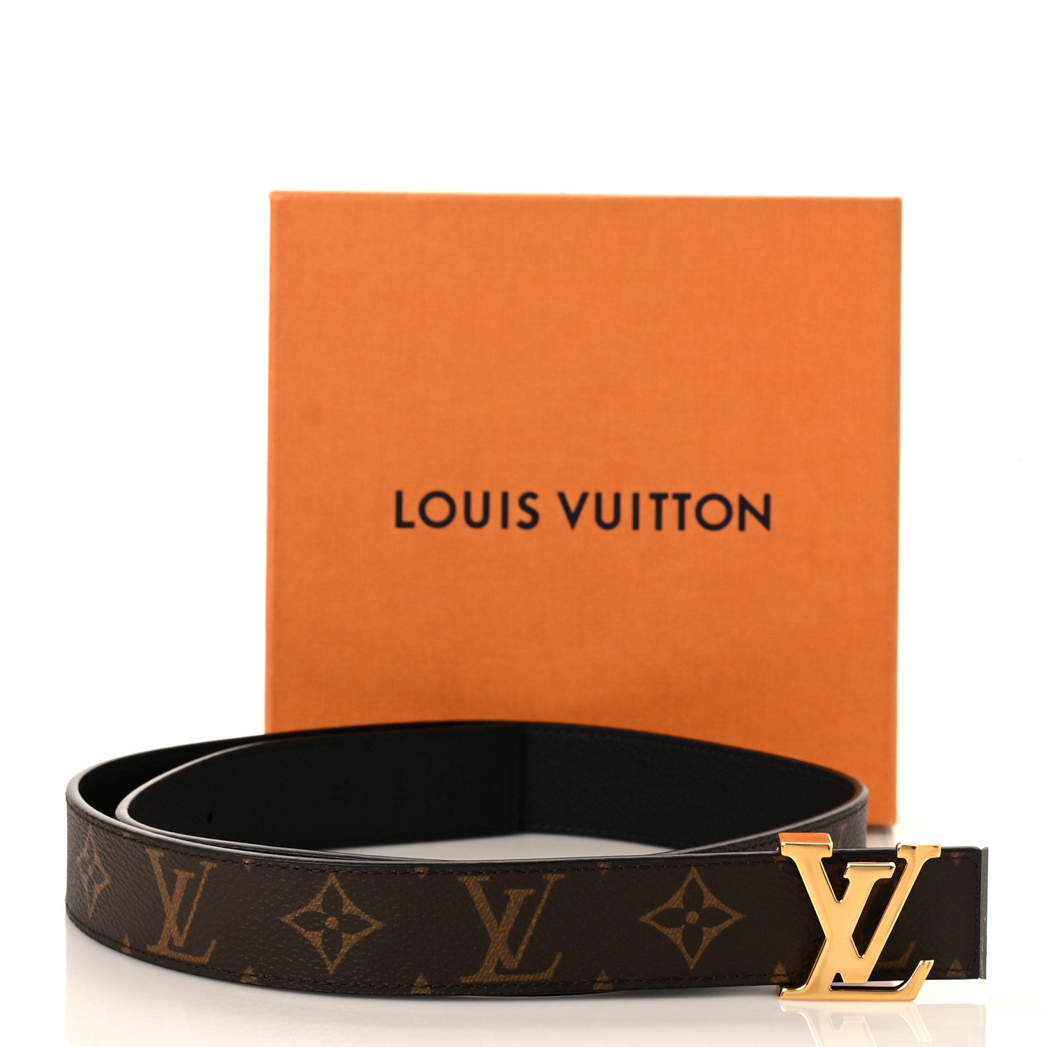 Louis Vuitton Calfskin Monogram 30mm LV Initiales Reversible Belt 80 32 Black 5 of 5