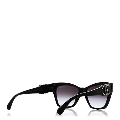 Chanel Acetate Square Cat Eye CC Sunglasses 5456 Q B Black 4 of 10