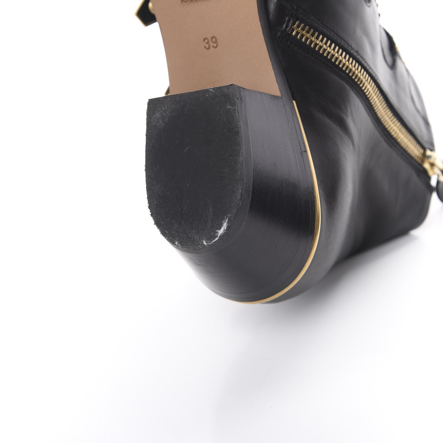 Chloe Nappa Sheepskin Studded Susanna Ankle Boots 39 Black 10 of 12