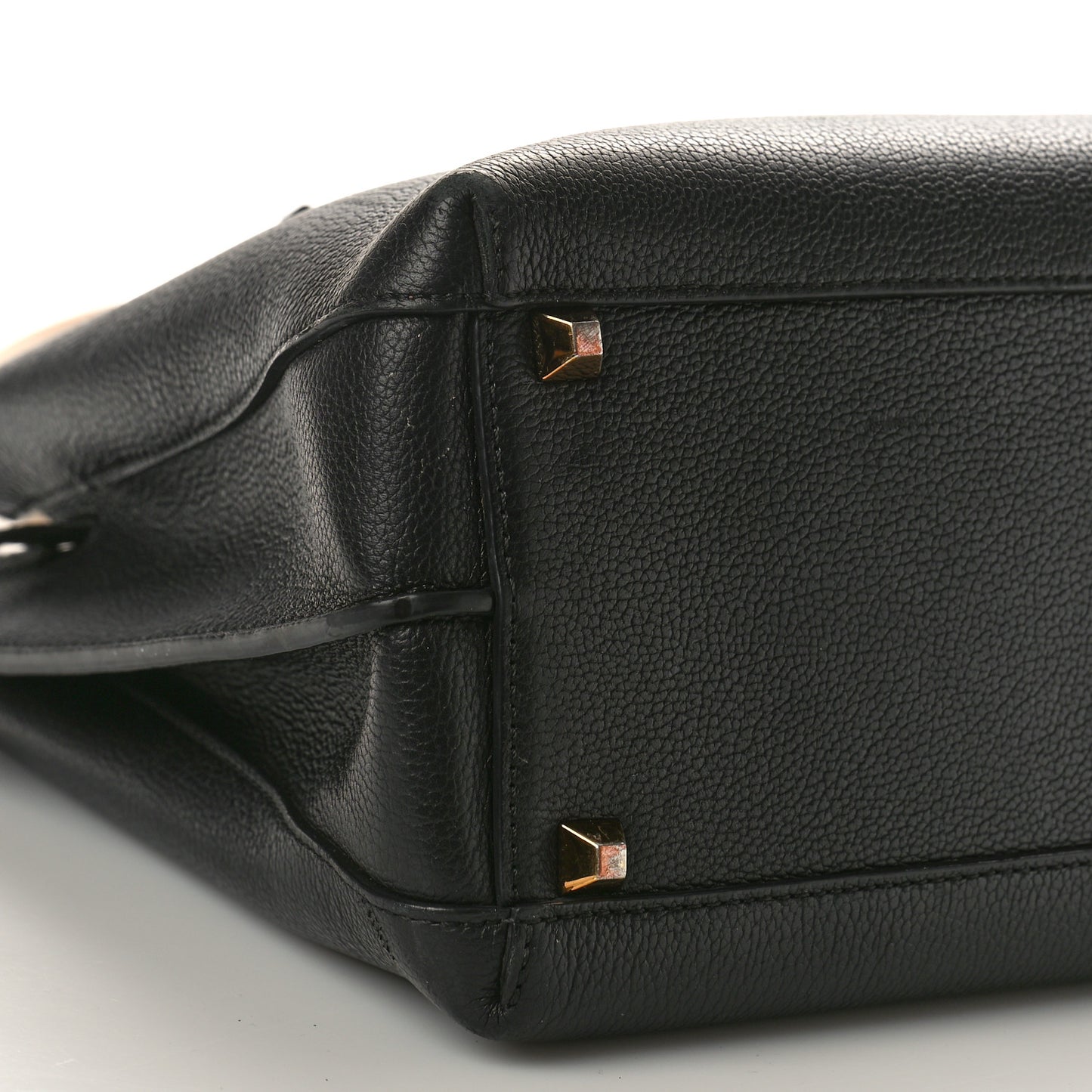 Grained Calfskin Large Milla Tote Black